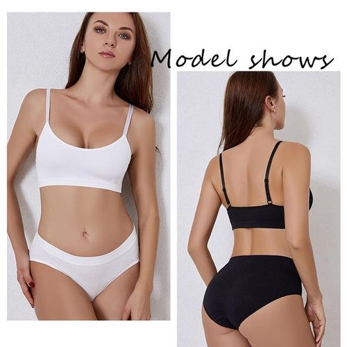 Generic Wireless Bra For Women Traceless Bottoming Camisole Set Plus Size  With Pad Sexy Beauty Back Sleep Underwear Thin