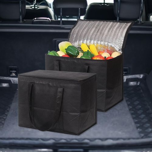 Generic Picnic Insulation Bag Lunch Box Cooler Aluminum Foil Bento Bag  Camping Tool Black