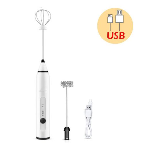 Electric Milk Frother USB Rechargeable 3 Speeds Handheld Whisk Mixer  Stirrer Egg