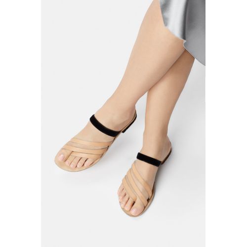 product_image_name-Fashion-The Capriana Ladies Flat Slippers - Black/Beige-1