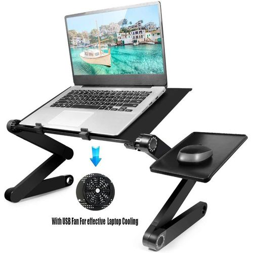 Generic Adjustable Laptop Table With Mouse Pad Fan For All Laptops