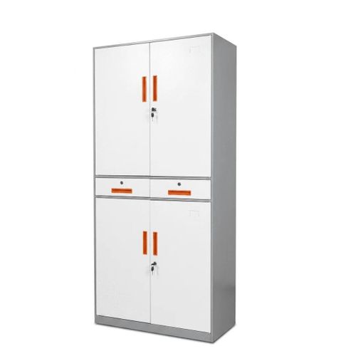 Generic 4-Door-Metal-Office-Storage-Cabinet-with-Drawers-Security-Locks