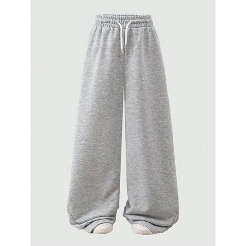 product_image_name-Fashion-Ladies baggy palazzo grey plain joggers -1