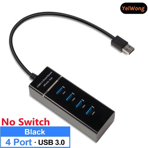 4 Ports USB Hub, USB 3.0 Hub USB Splitter USB Expander for Laptop