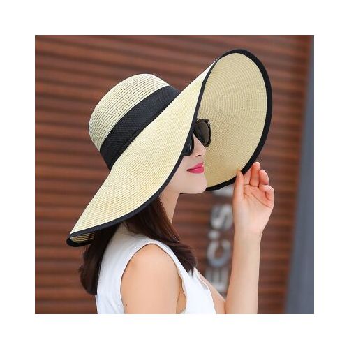 Fashion Summer Wide Brim Straw Hats Big Sun Hats For Women UV Protection  Panama Floppy Beach Hats Ladies Bow Hat Chapeau Femme