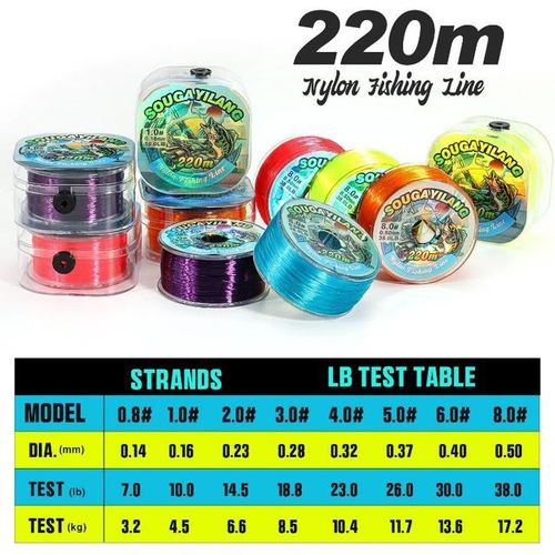 Generic Sougayilang 220m Nylon Fishing Line Portable Outlet Nylon