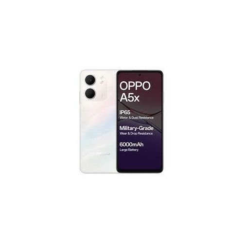 product_image_name-Oppo-A5x - 6.67",4GB/64GB,4G,DUAL,Android 15,6000mAh-LASER WHITE-1