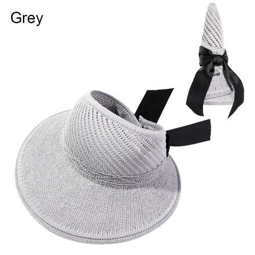 Fashion 2021 New Arrival Foldable Wide Brim Beach Hat Women Girls Bowknot  Straw Cap Visors Portable Sun Hat Summer Casual Accessories