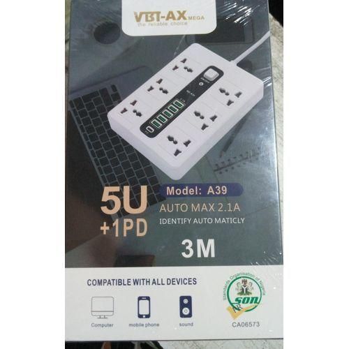 Generic Multifunctional Vertical Socket 2-Layer 8 Sockets And DC 5V USB Port Extension Plug Socket