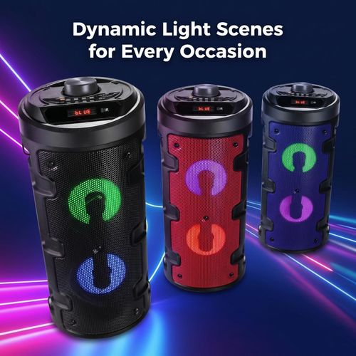 Generic 12W Portable Bluetooth Speaker, TWS Stereo, 8H Playtime, RGB Rhythm Lights, USB/TF Card & Weather-Resistant PGXB-4210 (black) - image 4