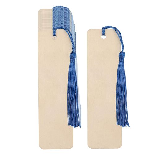 Generic 36x Wood Blank Bookmarks With Tassels Thin Tag DIY