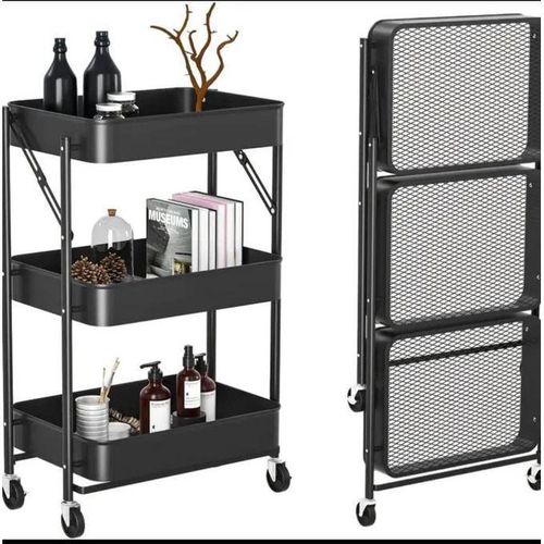 Generic 3-Tier Layer Foldable Multipurpose kitchen trolley Storage Rack