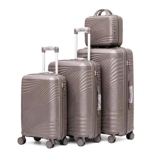 Polo Premium Unbreakable Thick Shell Quad Wheels Luggage Boxes - Brown - Set Of 4 - image 2