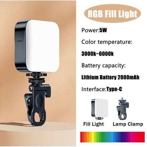 product_image_name-Generic- Pocket RGB Portable LED ring light Light Video Mini Fill Light For Camera Smartphone Laptop Selfie Adjustable RBG Lamp-1