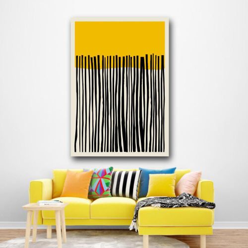 Generic Abstract Vertical Line wall art framed canvas