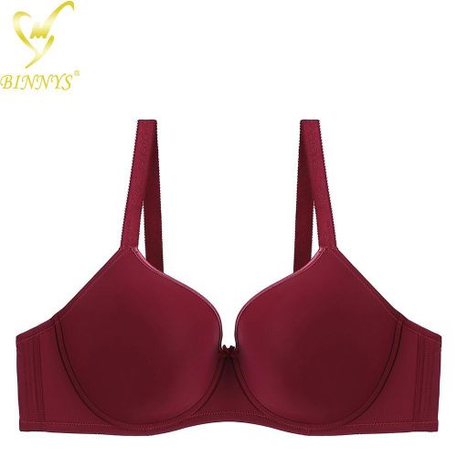 Binnys Classic Pick Ruby Red Bra,Solid Color Fixed Padded Bra, Full-coverage,Underwire Adjustable Straps for Work and Home Supportive,Women's Plus Size Bras - image 2