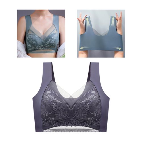 Generic Women Bra Every Day Breathable Lightweight Underwear Iron Gray L  75BCD