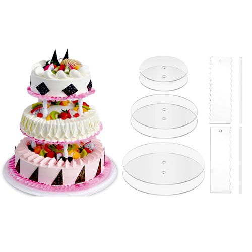 Transparent Acrylic Disc For Cake Decoration Supplies Set With