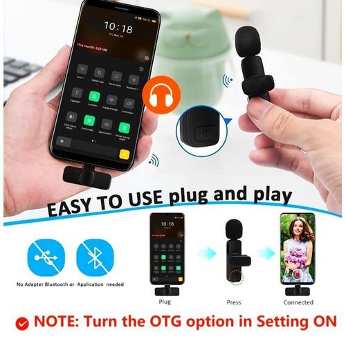 Generic For IPhone & Android + IOS Adapter Single Type-c Wireless Lapel Microphone - image 2