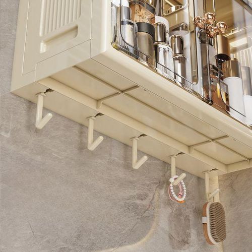 Generic Bathroom Organizer Cabinet - Wall Storage With Hooks And Transparent Doors - image 5