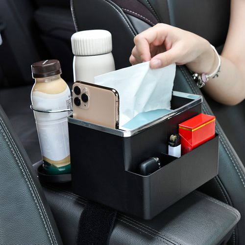 Car Back Seat Organizer With 2 Drink Cup Holder, Vehicle Multifunctional Storage  Box, Car Tissue Box Partition Design