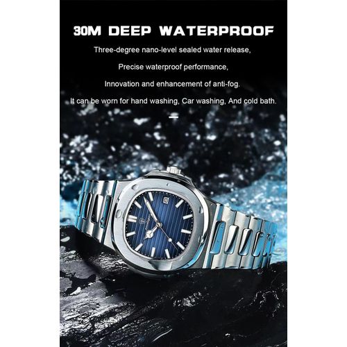 product_image_name-Fashion-Swiss brand Luxury Watch Men Dial Stainless Steel Calendar Luminous Waterproof Watch -4