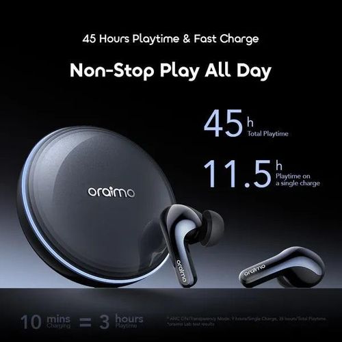 Oraimo SpaceBuds 2 AI Smart 45hrs Playtime True Wireless Active Noise Cancelation Earbuds - image 3