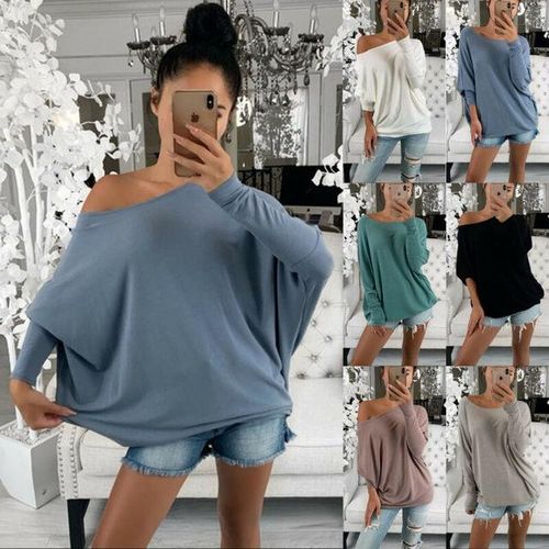 solid batwing sleeve casual top