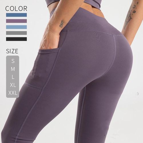Generic Women Workout Leggings Naked Feeling Cargo High Waisted Athletic  Yoga Pants Elastic Slim Sexy Girl Trousers Hips Lifting