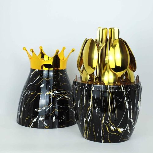 Generic Luxury Creative Crown Egg Shape cutlery set - image 2