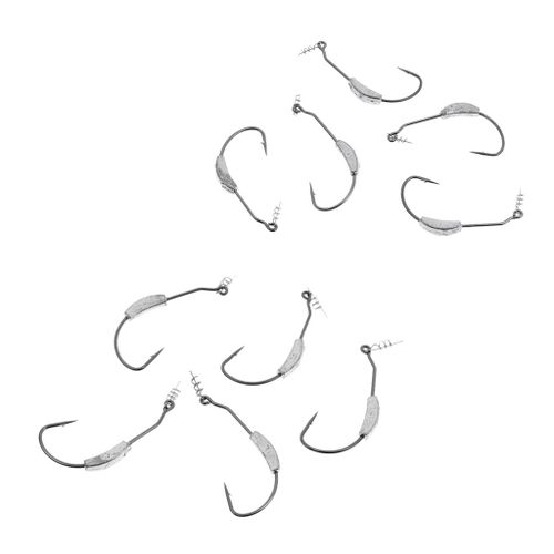 Generic 10x Weighted Spring Twist Lock Wide Gape Weedless Hooks