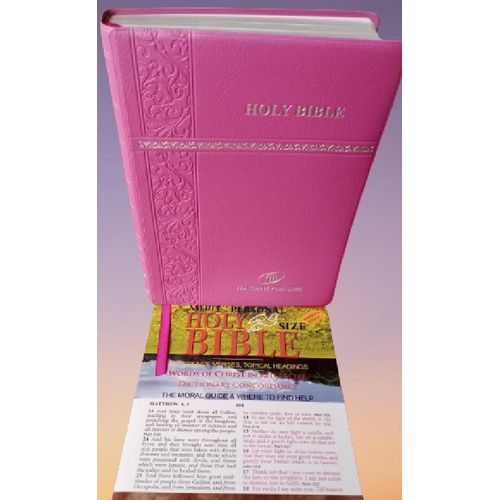 Generic Holy Bible KJV Large Print Merit Personal Reference Edition,Thumb index Pink Leather Color - image 6
