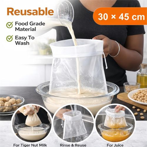 Generic Reusable Food Grade Mesh Strainer Bag 30×45cm – Fine Filtering & Easy to Wash
