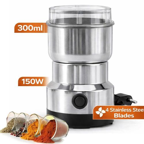 product_image_name-KITCHA-300ml Electric Grinder Stainless Steel Coffee & Spice Grinder – Silver-1