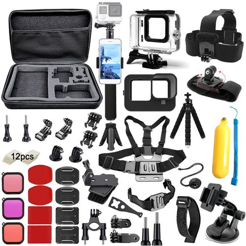 50-in-1 Accessory Kit For Gopro Hero 10 9 11 12 Waterproof Case