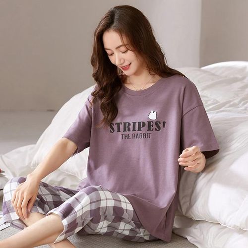 Generic Women s Sleepwear Sets Short Sleeve Suit Cartoon Pajamas For Girls Pijamas Suit Home Clothes Pyjama Femme Cartoon Loungewear Pj Jumia Nigeria