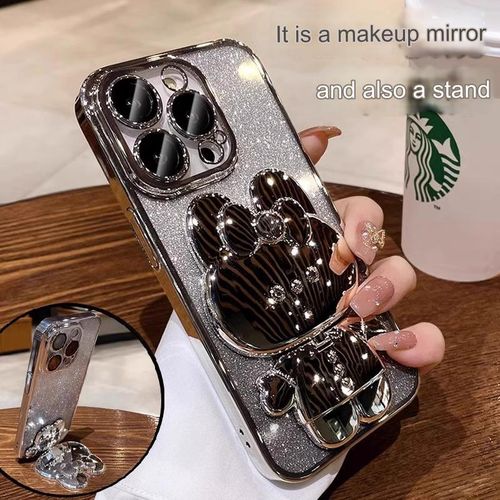 Generic IPhone 15 Pro Max Glitter Pouch Cute Rabbit Stand Ultra Slim