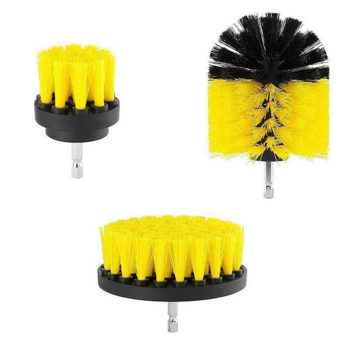 3pcs Drill Brush Set Cleaning Power Scrubber Attachment Car Tile Grout  Cleaner