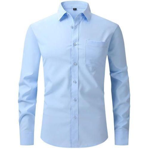 product_image_name-Fashion-Men’s Classic Long Sleeve Office Shirt – Sky Blue-1