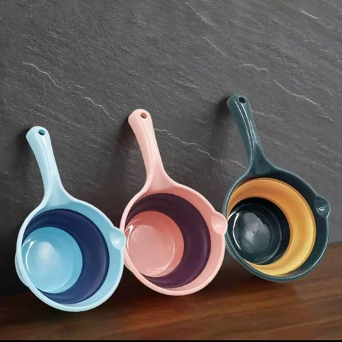 product_image_name-Generic-Folding Plastic Water Scoop Long Handle Collapsible Bath Ladles Kitchen Water Scoop Dipper Washing Camping Tools-1