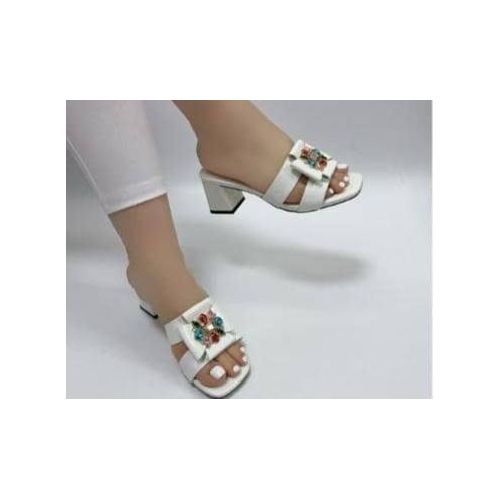 product_image_name-Fashion-Classic Heel White Sandal For Ladies-3