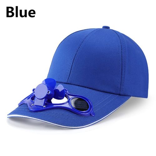 Fashion (One Size) Summer Outdoor Sport Hats Sunscreen Solar Powered Fan Hat  Sun Protection Cap With Solar Cool Fan Bicycling Climbing Baseball Cap