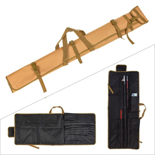 Generic Portable Fishing Rod Bag Storage Bag Canvas Fishing Rod