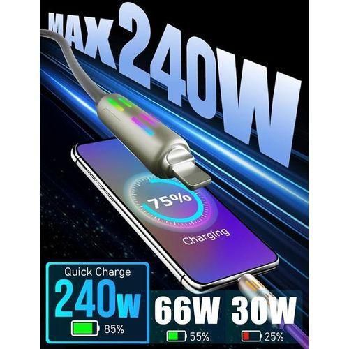 Generic PD 240W 4-In-1 Data Cable (USB+Type-C / Lightning + Type C) Fast Charging Cable - image 2
