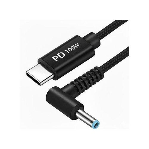Generic USB-C PD to H P Blue Tip Laptop Charging Cable 100W – 4.5mm x 3.0mm