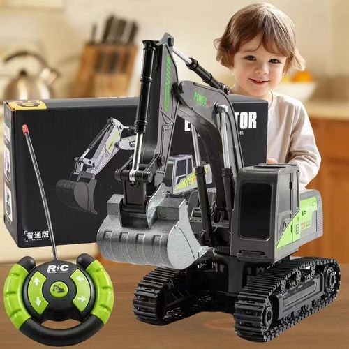 Generic Six-channel alloy excavator toy, children's remote control toy car