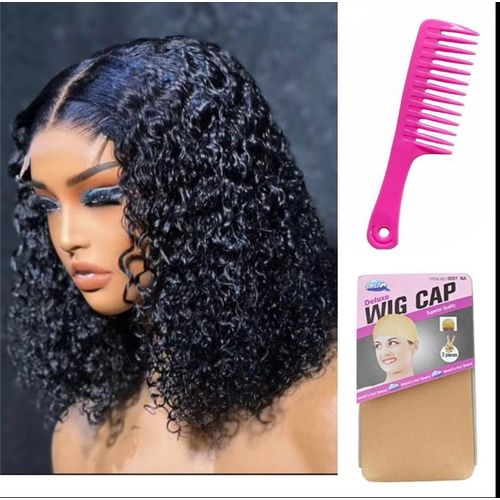 Generic Curly Closure Wig With Comb & Cap