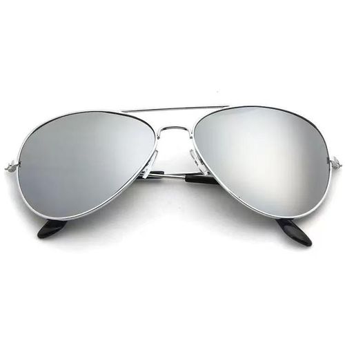 product_image_name-Fashion-Pilot Sunglasses - Silver Frame with White Mer cury Lenses-1