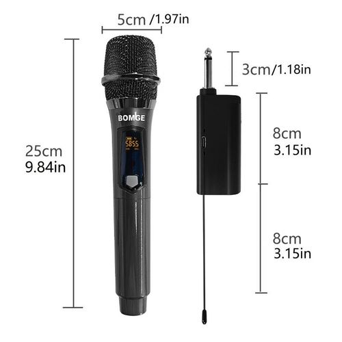 BOMGE Wireless Handheld Microphone,Dual Cordless Dynamic Mic System With 1200MAh Rechargeable Receiver For Karaoke Wedding Party Church - image 8