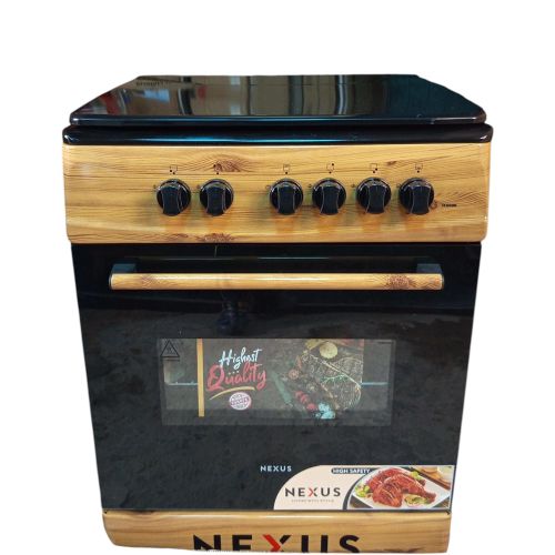 product_image_name-Nexus-  60X60 Modern kitchen wooden design all gas 4 euro burners standing gas cooker with inbuilt oven -2